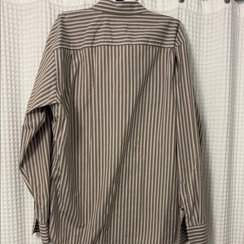 Banana Republic Light Beige Striped Dress Shirt - L